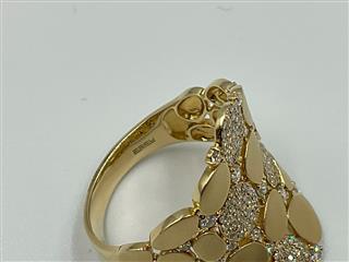 EFFY D'Oro 14K Yellow Gold Diamond Pave Pebble Ring 0.79TCW
